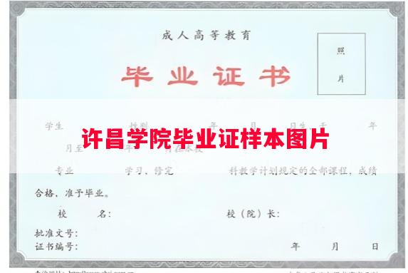 许昌学院毕业证样本图片