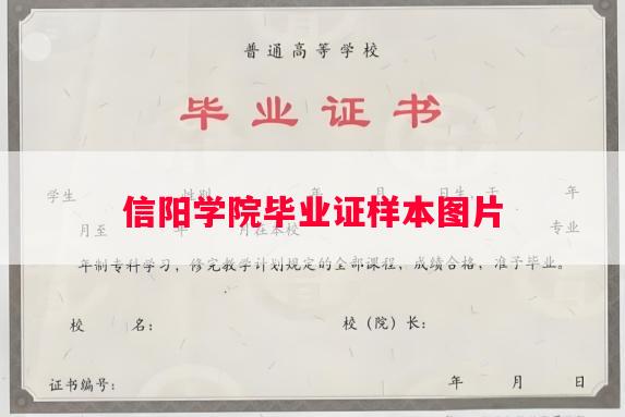 信阳学院毕业证样本图片