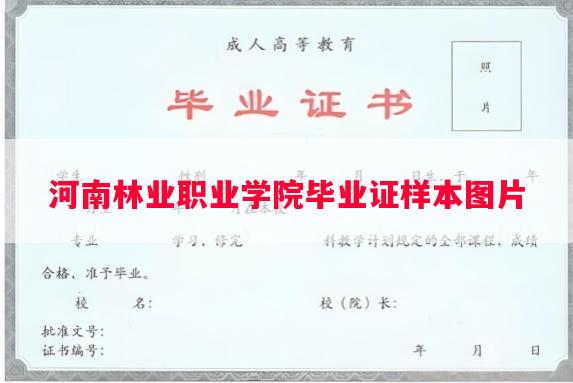 河南林业职业学院毕业证样本图片