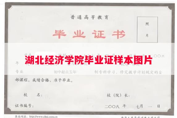 湖北经济学院毕业证样本图片