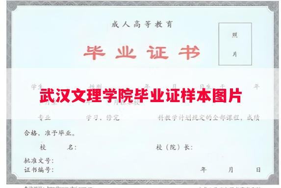 武汉文理学院毕业证样本图片