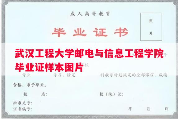武汉工程大学邮电与信息工程学院毕业证样本图片
