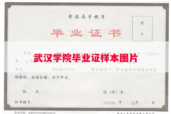 武汉学院毕业证样本图片