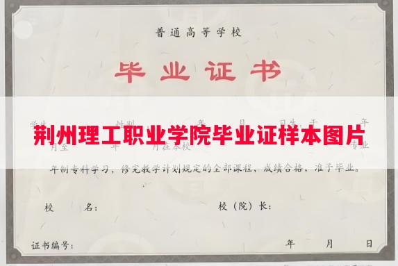 荆州理工职业学院毕业证样本图片
