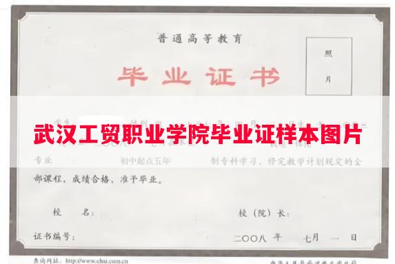 武汉工贸职业学院毕业证样本图片
