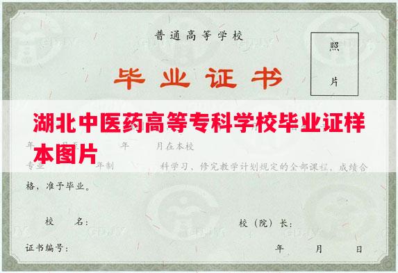 湖北中医药高等专科学校毕业证样本图片