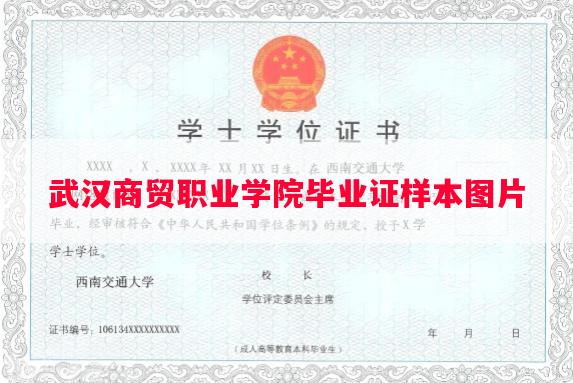 武汉商贸职业学院毕业证样本图片
