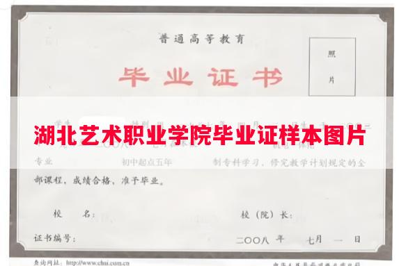 湖北艺术职业学院毕业证样本图片