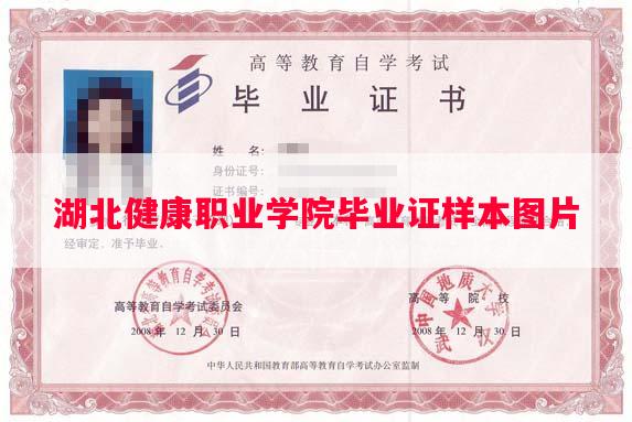 湖北健康职业学院毕业证样本图片