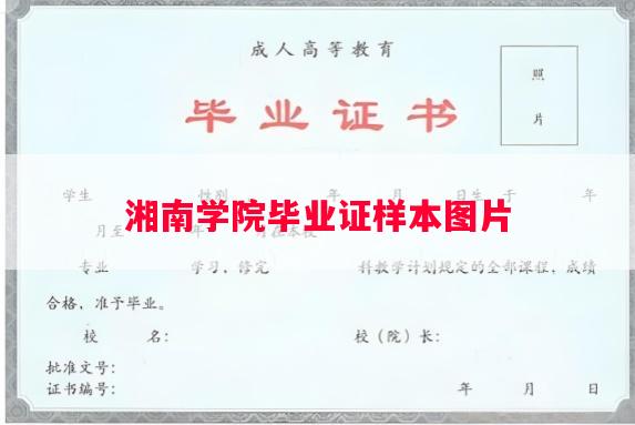湘南学院毕业证样本图片