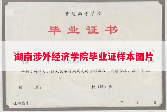 湖南涉外经济学院毕业证样本图片