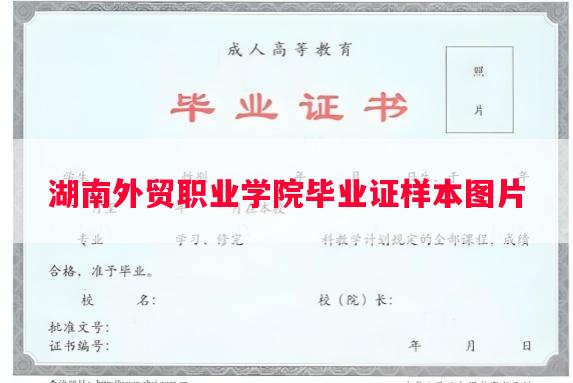 湖南外贸职业学院毕业证样本图片