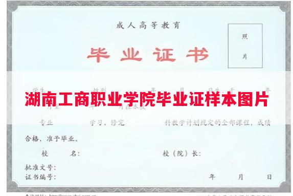 湖南工商职业学院毕业证样本图片