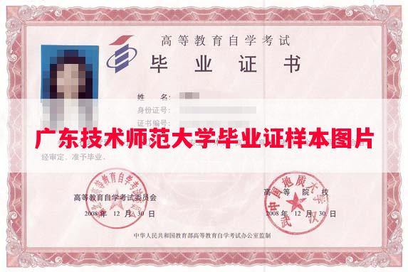 广东技术师范大学毕业证样本图片