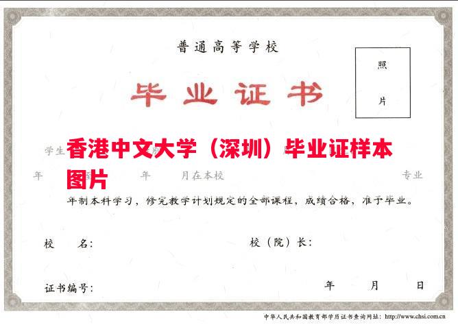 香港中文大学（深圳）毕业证样本图片
