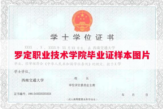 罗定职业技术学院毕业证样本图片