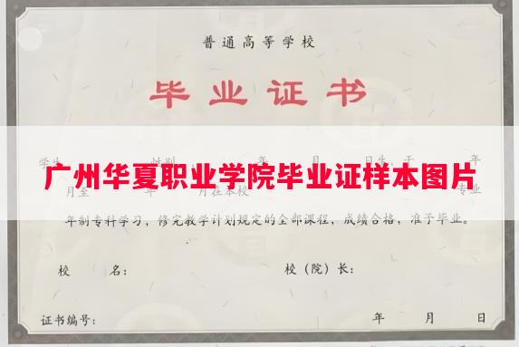 广州华夏职业学院毕业证样本图片