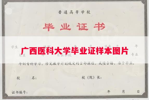 广西医科大学毕业证样本图片