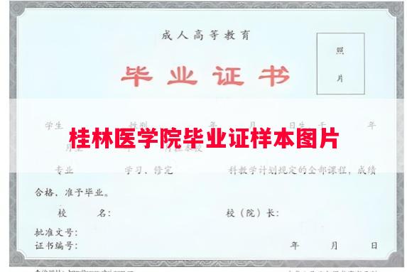 桂林医学院毕业证样本图片