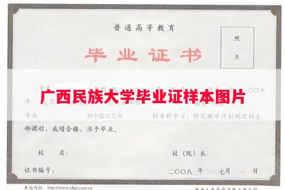 广西民族大学毕业证样本图片