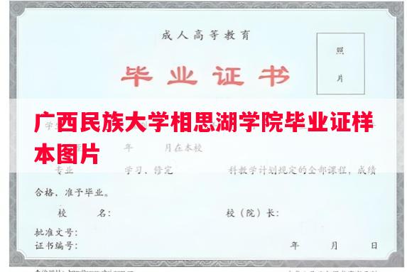广西民族大学相思湖学院毕业证样本图片