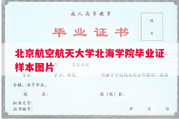 北京航空航天大学北海学院毕业证样本图片