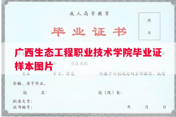 广西生态工程职业技术学院毕业证样本图片