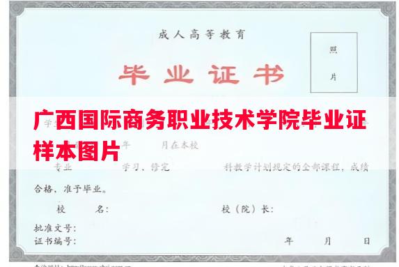 广西国际商务职业技术学院毕业证样本图片