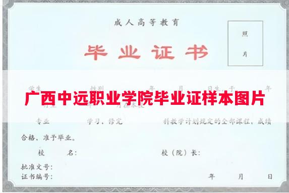 广西中远职业学院毕业证样本图片