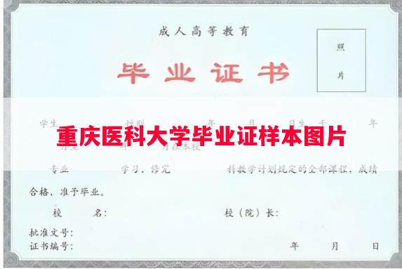 重庆医科大学毕业证样本图片