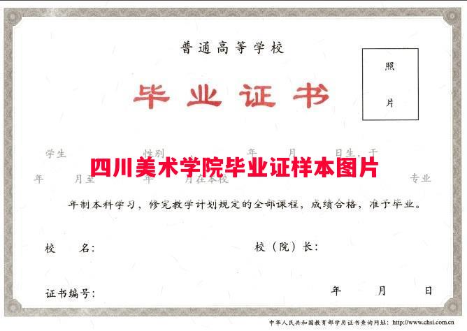 四川美术学院毕业证样本图片