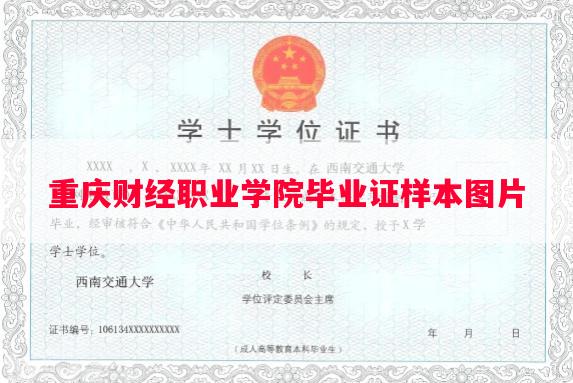 重庆财经职业学院毕业证样本图片