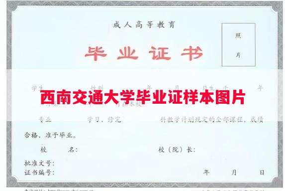 西南交通大学毕业证样本图片