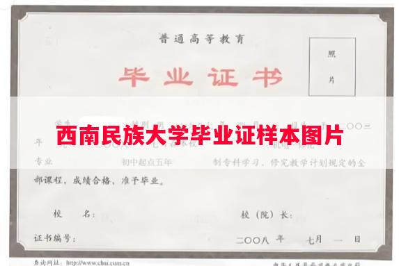 西南民族大学毕业证样本图片