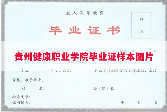 贵州健康职业学院毕业证样本图片