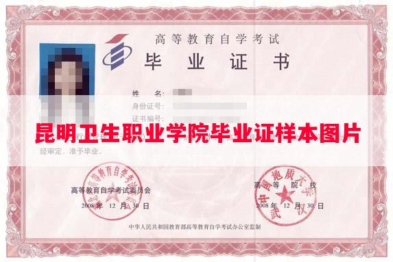 昆明卫生职业学院毕业证样本图片