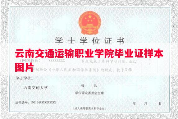 云南交通运输职业学院毕业证样本图片