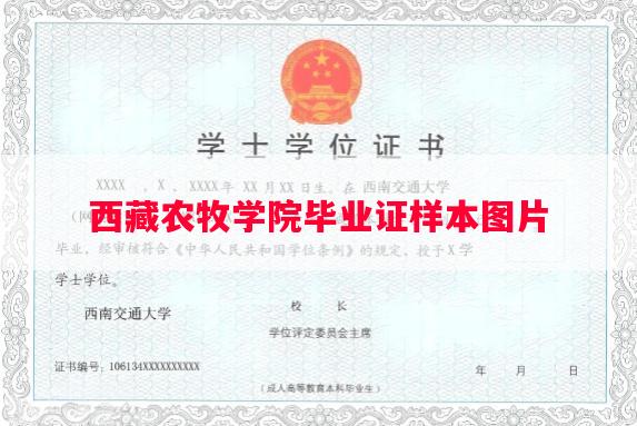 西藏农牧学院毕业证样本图片