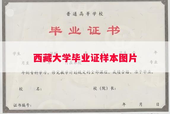 西藏大学毕业证样本图片
