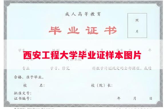 西安工程大学毕业证样本图片