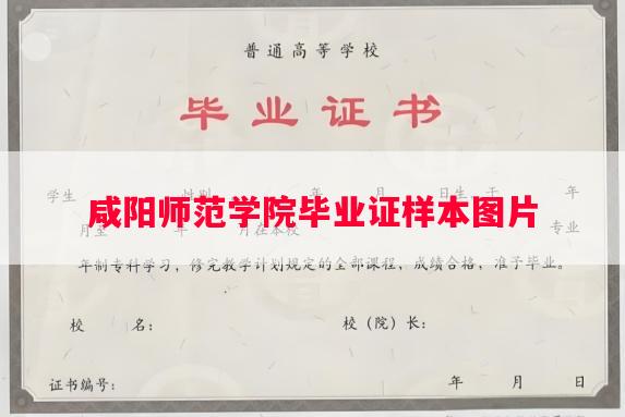 咸阳师范学院毕业证样本图片