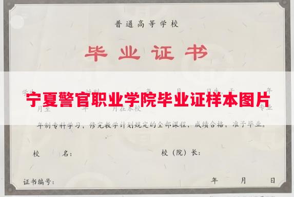 宁夏警官职业学院毕业证样本图片