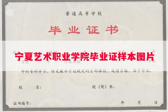 宁夏艺术职业学院毕业证样本图片