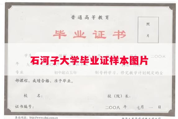 石河子大学毕业证样本图片
