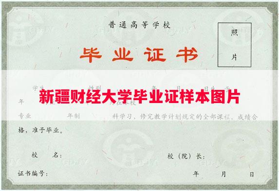 新疆财经大学毕业证样本图片