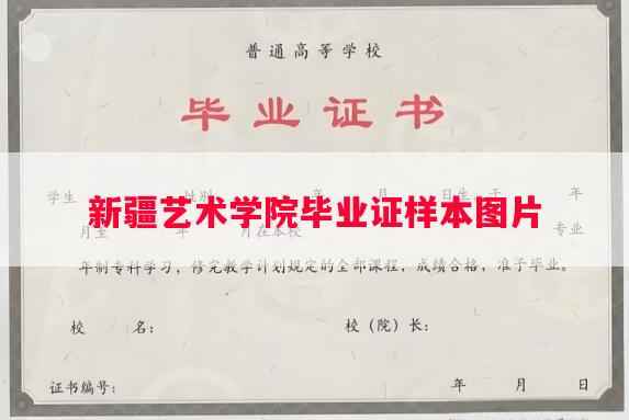 新疆艺术学院毕业证样本图片