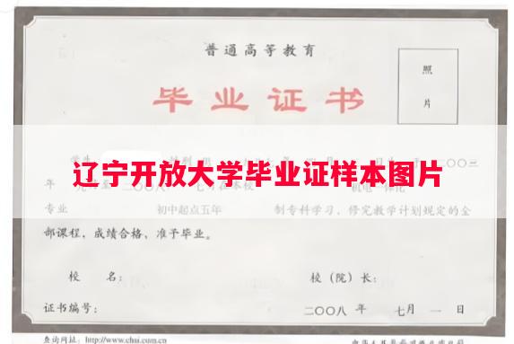 辽宁开放大学毕业证样本图片