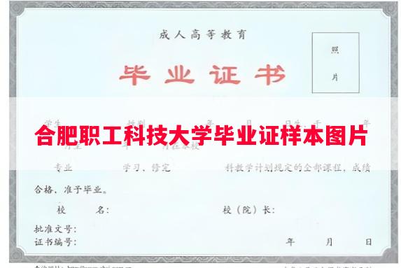 合肥职工科技大学毕业证样本图片 合肥职工科技大学毕业证样本图片