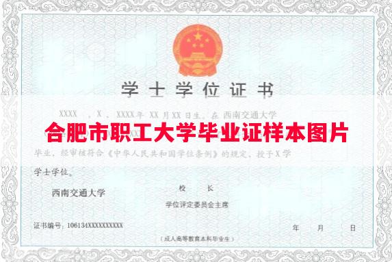 合肥市职工大学毕业证样本图片