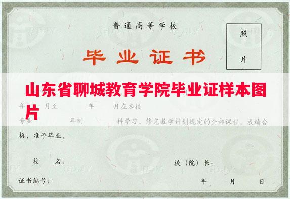 山东省聊城教育学院毕业证样本图片